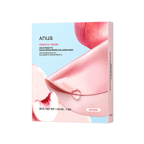 [ANUA] PEACH 70 NIACIN BRIGHTENING COLLAGEN MASK 38G (1EA)*4SET