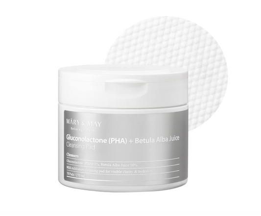 [MARY&MAY] Gluconolactone (PHA)+Betula Alba Juice Cleansing Pad 70ea/270ml