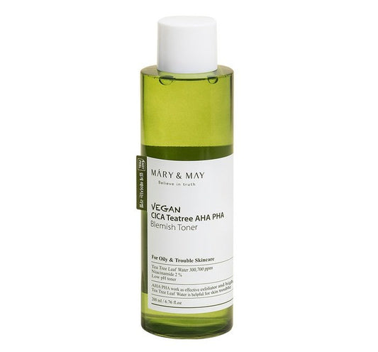 [MARY&MAY] Vegan CICA Tea Tree AHA PHA Blemish Toner 200ml