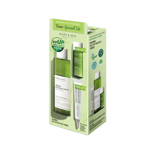 [MARY&MAY] Vegan CICA Tea Tree Toner Special Set (200ml+30ml+Eye cream 12g)