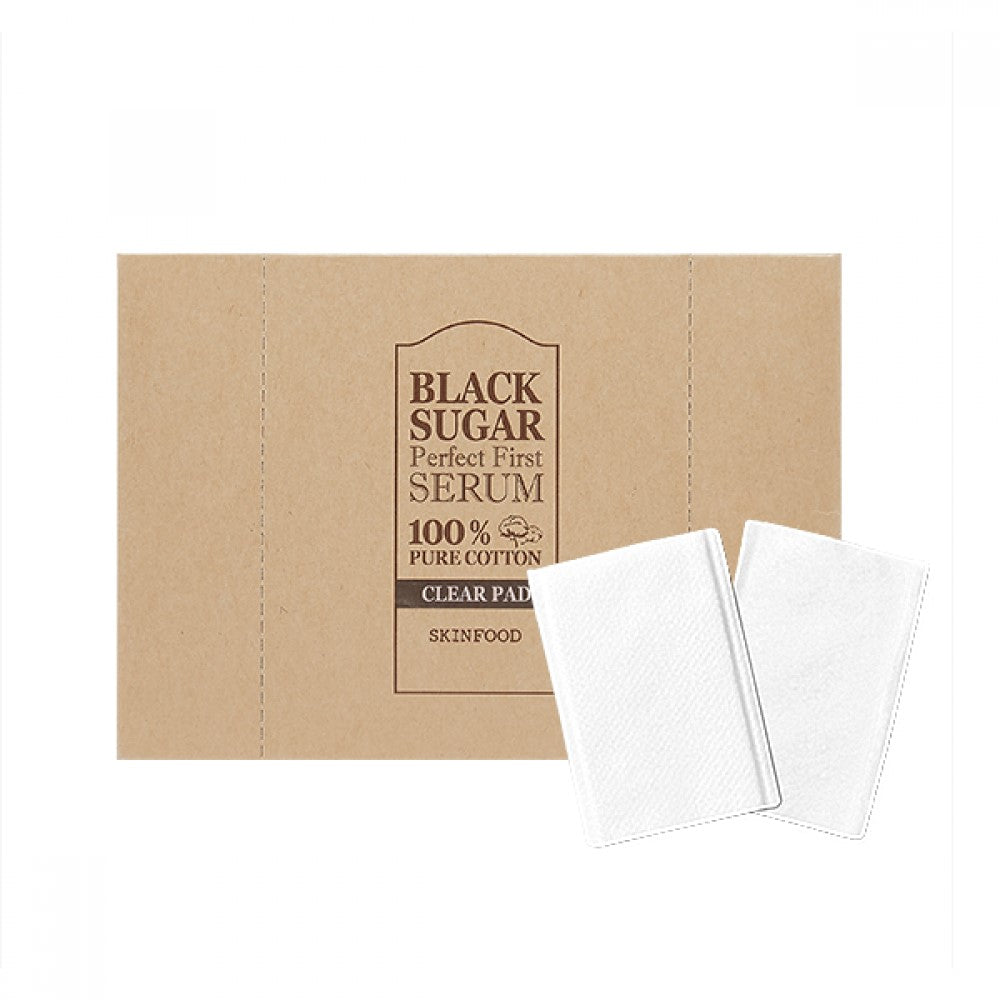 [SKINFOOD] BLACK SUGAR PERFECT FIRST SERUM 100% PURE COTTON CLEAR PAD