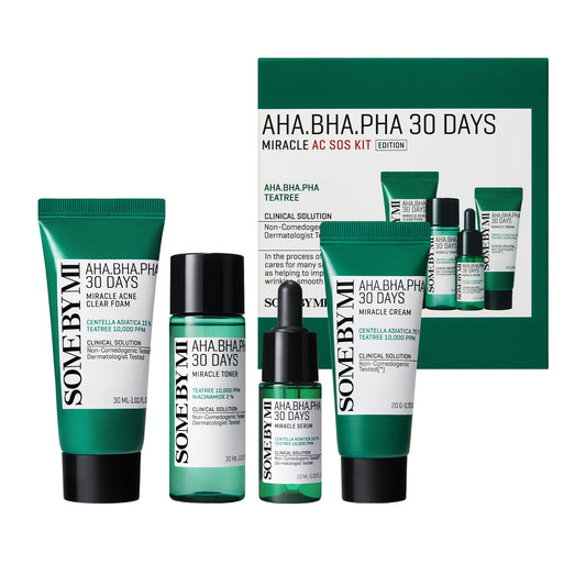 [SOMEBYMI] AHA-BHA-PHA 30 DAYS MIRACLE AC S.O.S KIT [Foam Cleanser 30ml, Toner 30ml, Serum 10ml, Cream 20g]