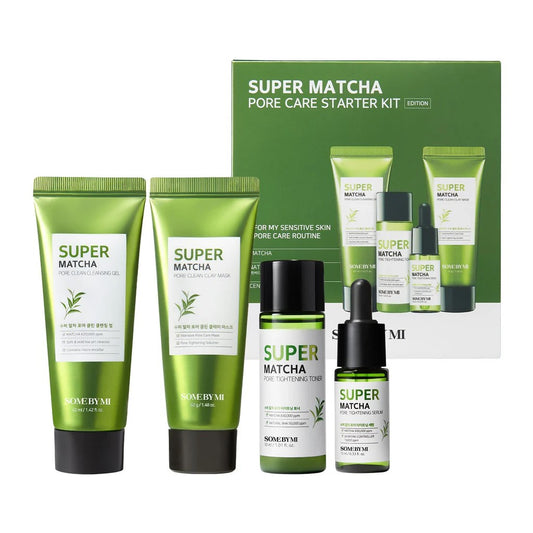 [SOMEBYMI] SUPER MATCHA PORE CARE STARTER KIT [Cleansing Gel 42ml, Clay Mask 42g, Toner 30ml, Serum 10ml]