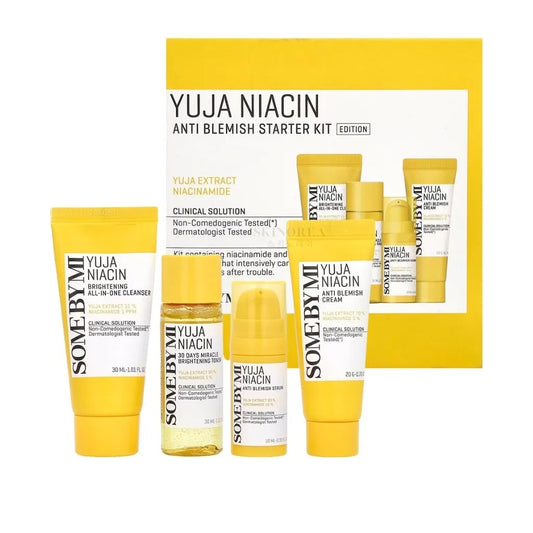 [SOMEBYMI] YUJA ANTI BLEMISH STARTER KIT [Cleanser 30ml, Toner 30ml, Serum 10ml, Cream 20ml]