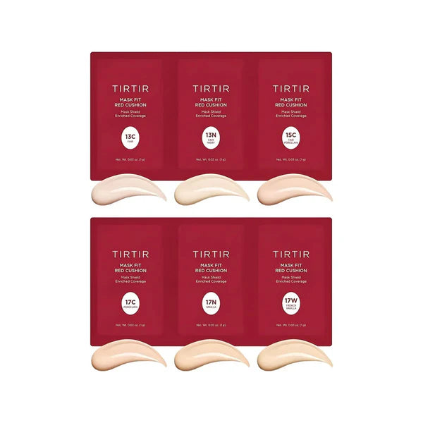 [TIRTIR] MASK FIT RED CUSHION 6 SHADE TRIAL KIT 1g*6EA(13C-17W) - Light