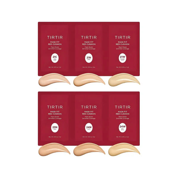 [TIRTIR] MASK FIT RED CUSHION 6 SHADE TRIAL KIT 1g*6EA(21C-24W) - Light Medium