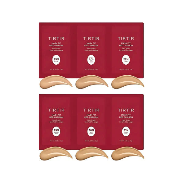 [TIRTIR] MASK FIT RED CUSHION 6 SHADE TRIAL KIT 1g*6EA(25N-31N) - Medium