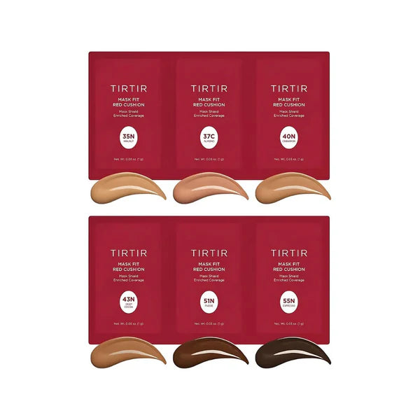 [TIRTIR] MASK FIT RED CUSHION 6 SHADE TRIAL KIT 1g*6EA(35N-55N) - Deep